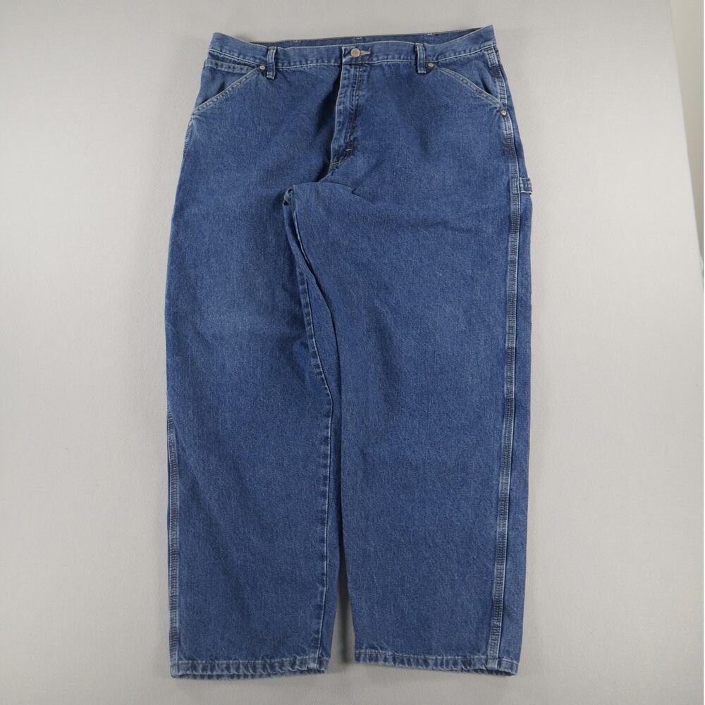 Wrangler Carpenter Blue Jeans Mens Size‎ 40x30 Straight Leg Medium Wash Utility